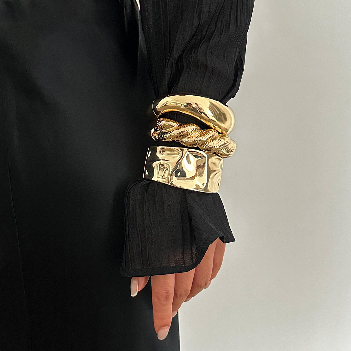 Women'S Emo Accessories - Brazaletes irregulares de Metal Hip Hop