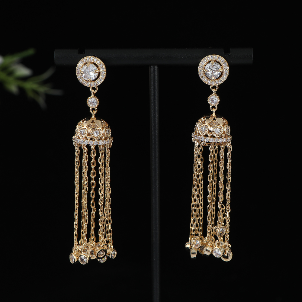 Pendientes largos geométricos  - Women Accessories Dubai reseña y precio