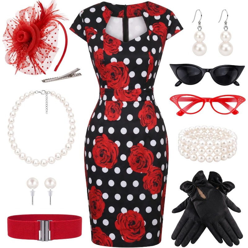 Conjunto de 10 Vestidos Retro  - Women'S Accessories In The 1950S reseña y precio